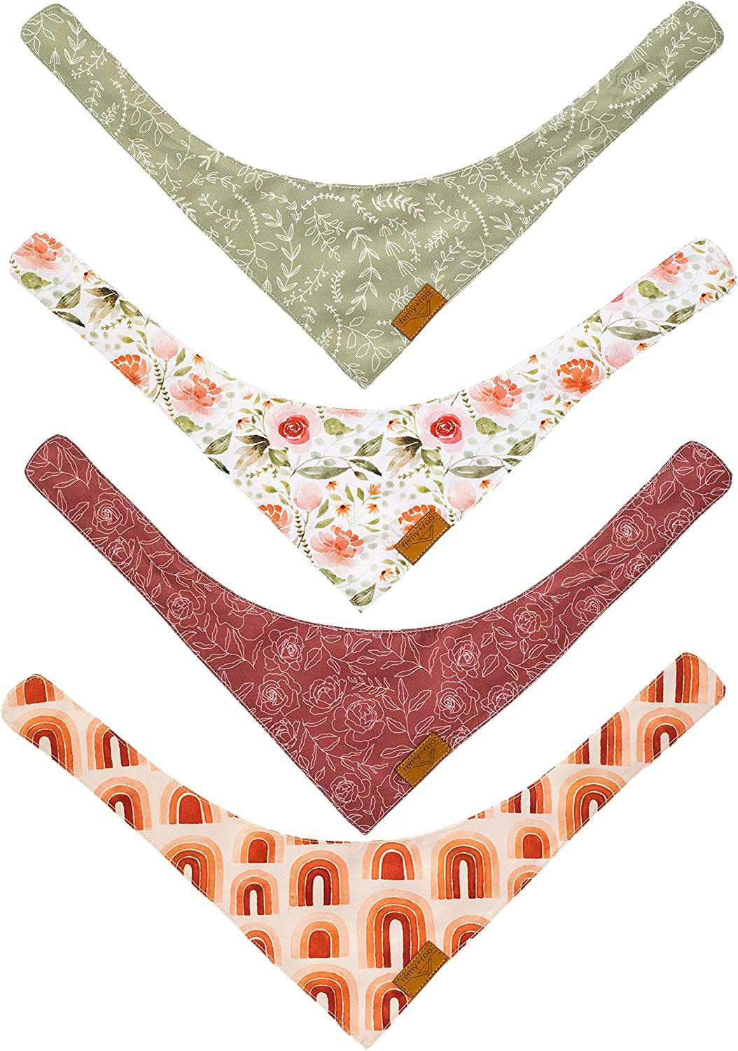 Remy+Roo Dog Bandanas - 4 Pack | Rubi Set | Premium Durable Fabric | Unique Shape | Adjustable Fit | Multiple Sizes Offered | (Large) Animals & Pet Supplies > Pet Supplies > Dog Supplies > Dog Apparel Remy+Roo