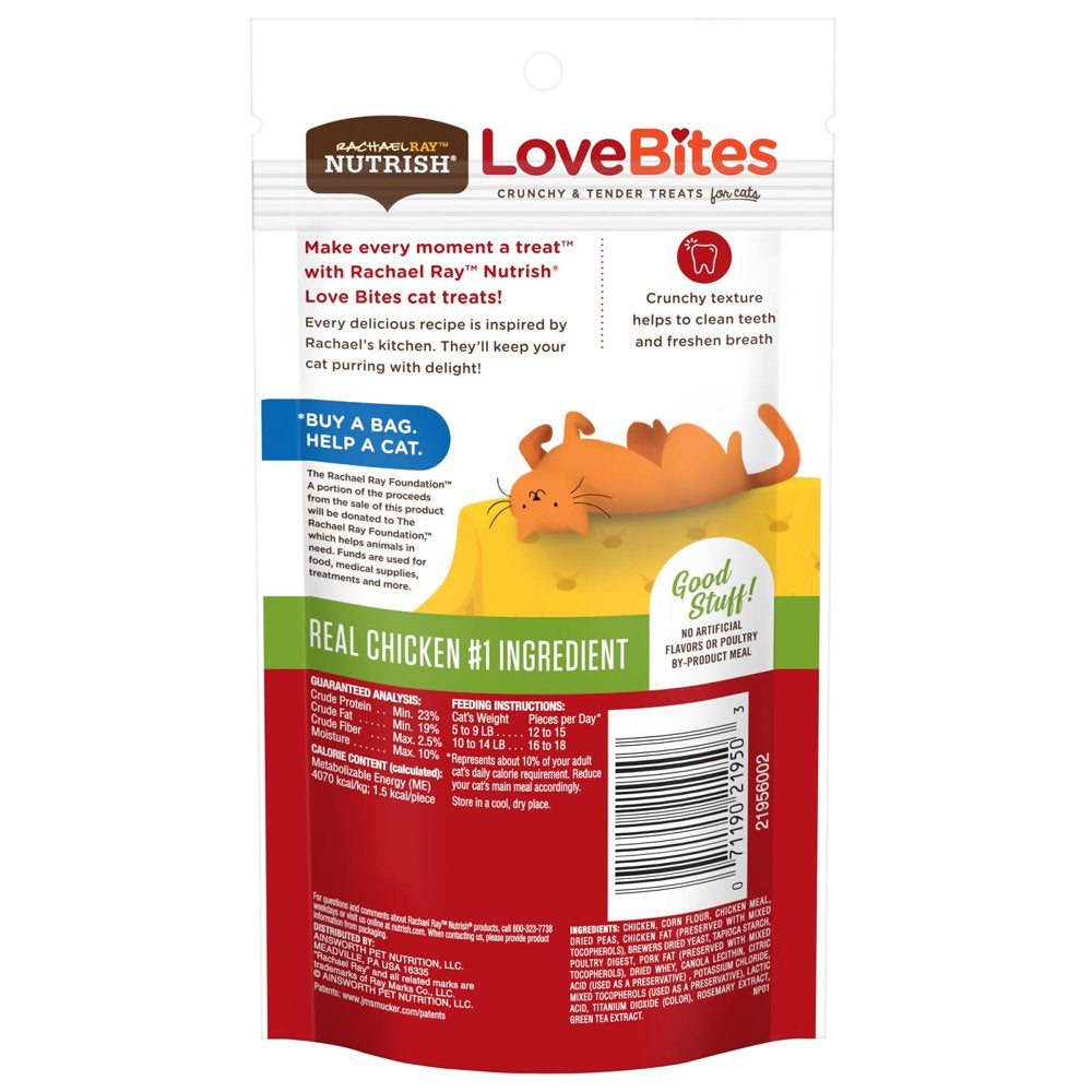 Rachael Ray Nutrish Love Bites Cat Treats, Chicken, 2.2 Ounce Bag Animals & Pet Supplies > Pet Supplies > Cat Supplies > Cat Treats The J.M. Smucker Company