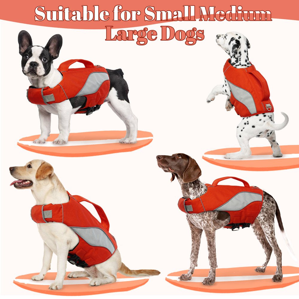 IDOMIK Dog Life Jacket, Reflective Dog Life Vest, Adjustable Ripstop Dog Lifesaver Pet Life Preserver with High Flotation Swimsuit for Small Medium and Large Dogs Animals & Pet Supplies > Pet Supplies > Dog Supplies > Dog Apparel IDOMIK