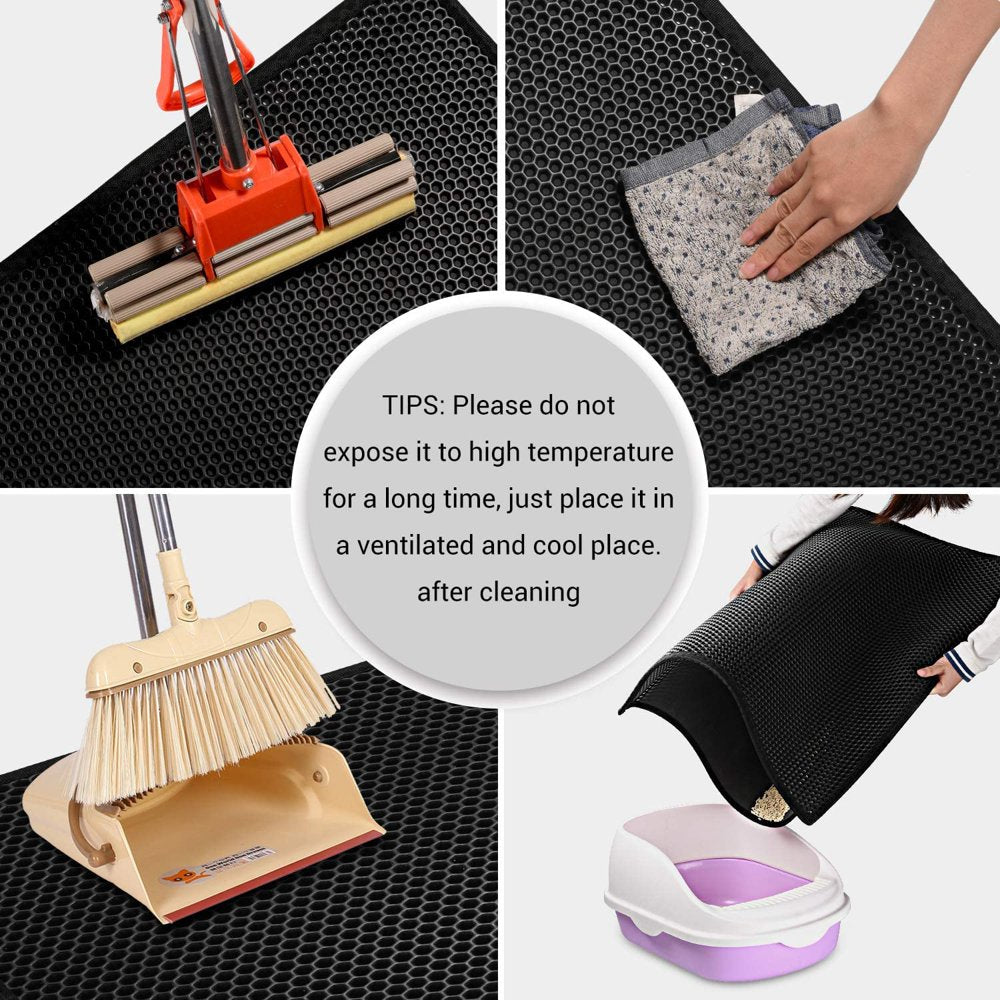 Cat Litter Mat, Litter Box Mat,Honeycomb Double Layer Trapping Litter Mat Design,Waterproof Urine Proof Kitty Litter Mat,Easy Clean Scatter Control Animals & Pet Supplies > Pet Supplies > Cat Supplies > Cat Litter Box Mats RZKKJ