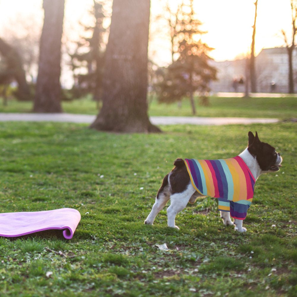 BRKURLEG Dog Striped T-Shirt, Breathable Colorful Cotton Pet Sweatshirt with Stripes for Puppies Cats Small Medium Large Dogs, Cat Dog Pajamas, Pet Apparel Animals & Pet Supplies > Pet Supplies > Dog Supplies > Dog Apparel BRKURLEG