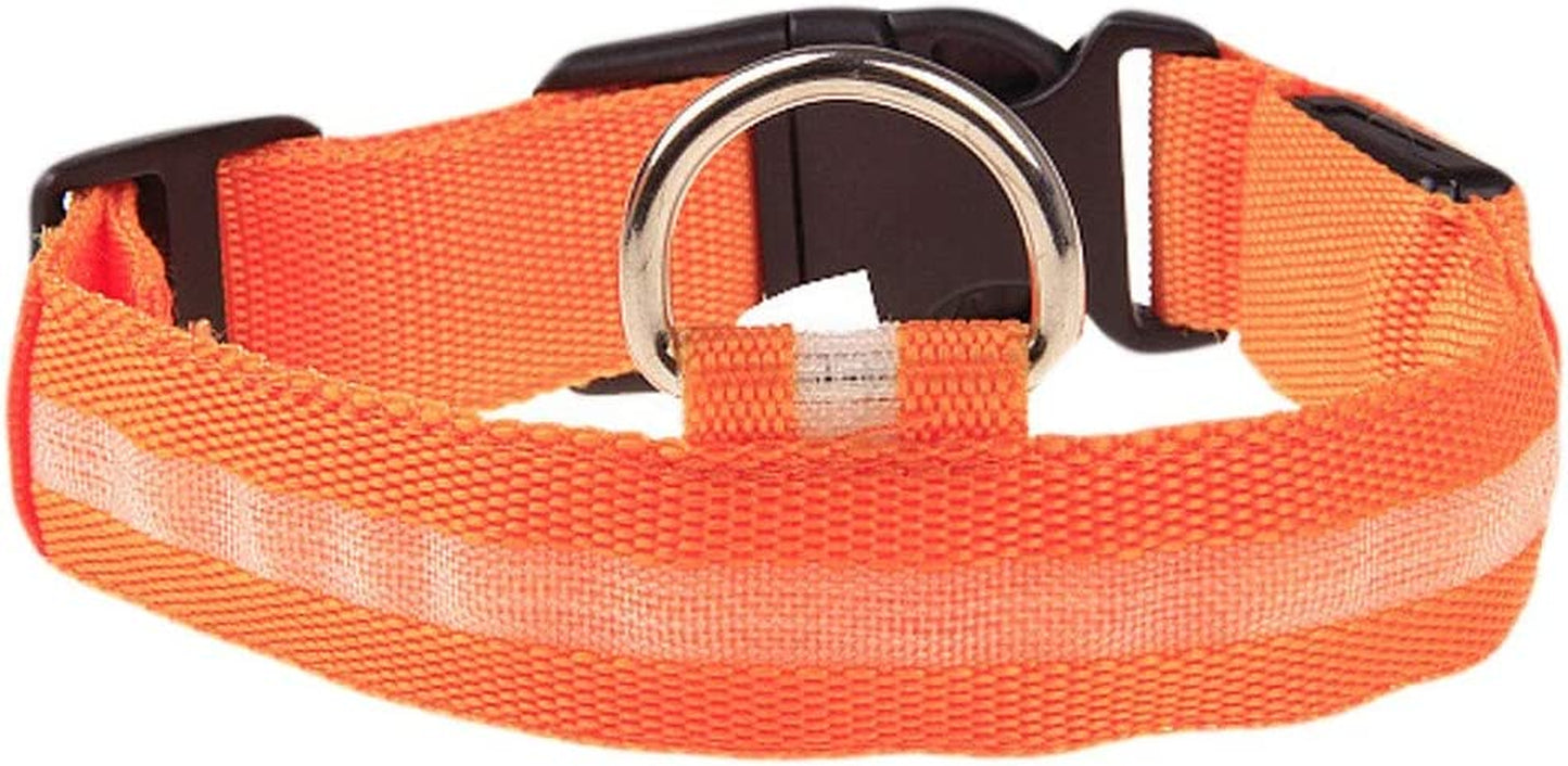Bow Tie Pet Collar for Lighted up Nylon Solid LED Dog Collar Glow Necklace Animals & Pet Supplies > Pet Supplies > Dog Supplies > Dog Apparel HonpraD Orange X-Large