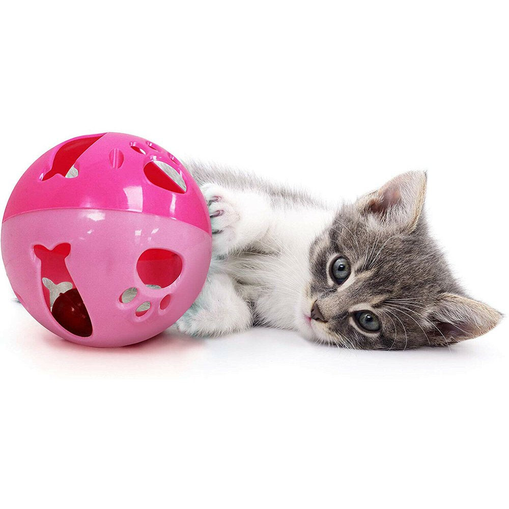 Pets First Large Size Cat Ball with Bell Toy for Cats Kittens and Other Animals - Large Size for Extra Fun, Rings as It Moves - Pink Animals & Pet Supplies > Pet Supplies > Cat Supplies > Cat Toys PETS FIRST INC