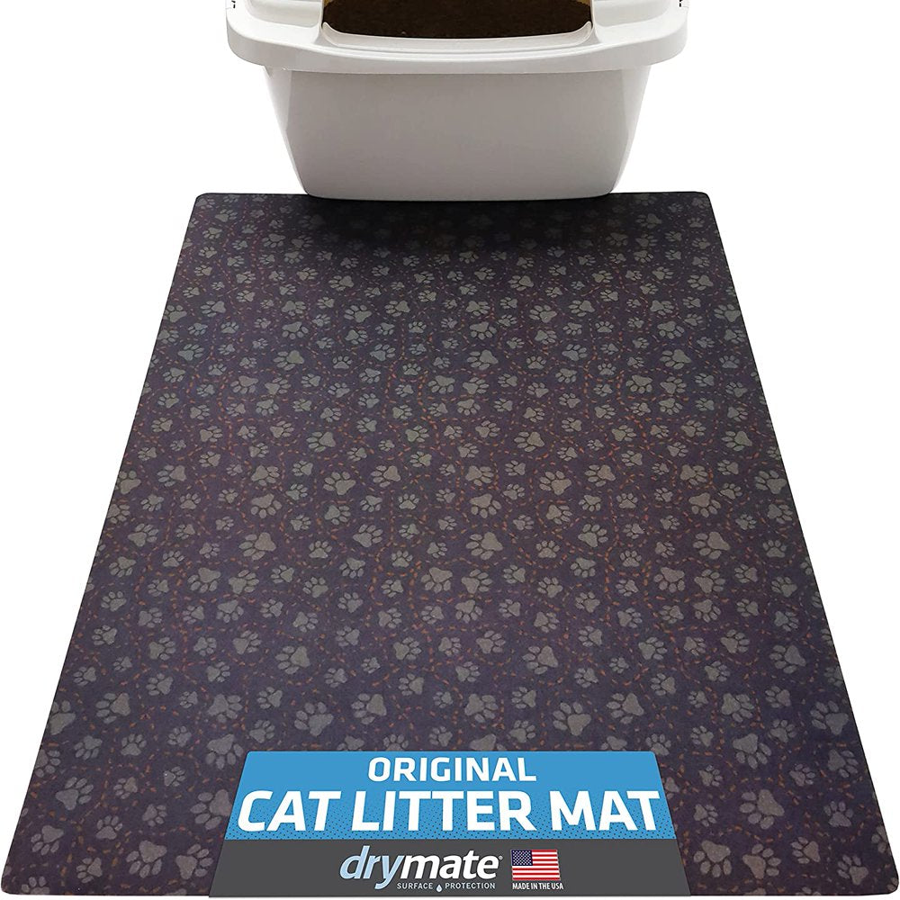 Drymate Original Cat Litter Mat, Contains Mess from Box for Cleaner Floors, Urine-Proof, Soft on Kitty Paws -Absorbent/Waterproof- Machine Washable, Durable (USA Made) Animals & Pet Supplies > Pet Supplies > Cat Supplies > Cat Litter Box Mats Drymate Large (20" x 28") Paw Path Tan 