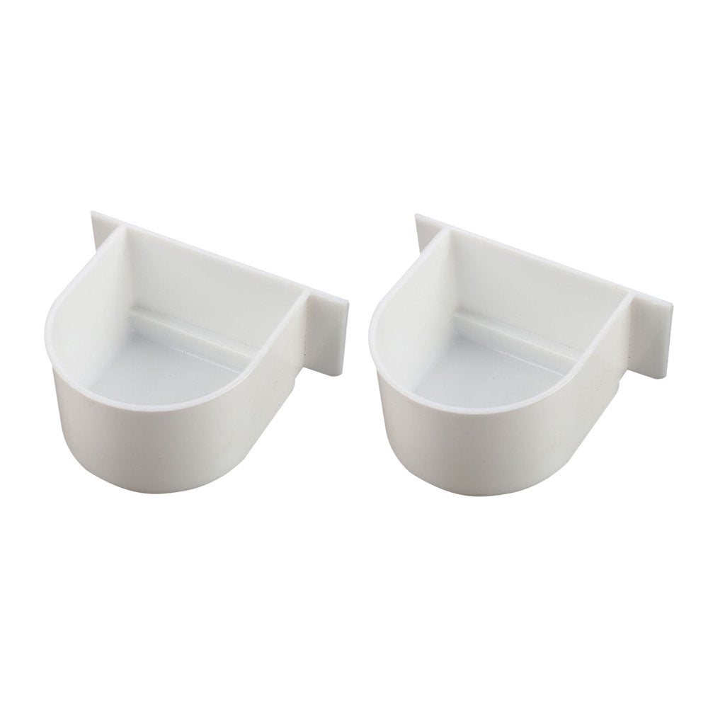 Lohuatrd 2Pcs Bird Feeding Utensils Hanging Long Lifespan Bite Resistant Professional Exquisite Pet Accessory Plastic Feeding Cup Cage Food Water Bowl Bird Feeder for Balcony Animals & Pet Supplies > Pet Supplies > Bird Supplies > Bird Cage Accessories Lohuatrd White