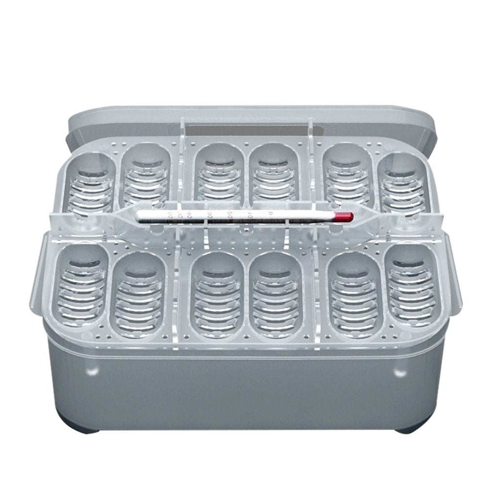 Reptile Dedicated Incubator 12 Grids Egg Hatcher Box with Transparent Amphibians Hatching Tray Animals & Pet Supplies > Pet Supplies > Reptile & Amphibian Supplies > Reptile & Amphibian Substrates Top Dream Furniture
