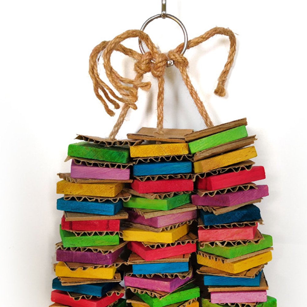 Bird Chewing Toy Wooden Blocks Cotton Rope Parakeet Parrot Training Toys 3-String Animals & Pet Supplies > Pet Supplies > Bird Supplies > Bird Toys Gazechimp