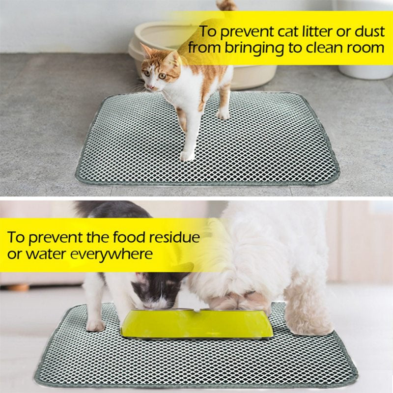 Cat Litter Mat Litter Trapping Mat, 18" X 12" Inch Double Layer Design Waterproof Urine Proof Trapper Mat for Litter Boxes, Large Size Easy Clean Scatter Control Animals & Pet Supplies > Pet Supplies > Cat Supplies > Cat Litter Box Mats SNHENODA