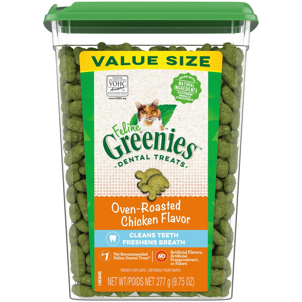 Greenies Oven Roasted Chicken Flavor Dental Treat for Cat, 4.6 Oz. Animals & Pet Supplies > Pet Supplies > Cat Supplies > Cat Treats Mars Petcare 9.75 oz