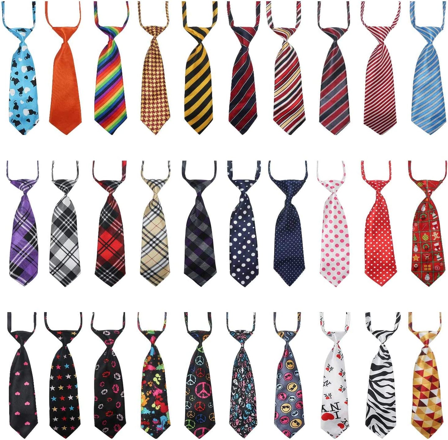 Segarty Dog Ties, 30 PCS Dog Neck Ties and Bows Assorted Adjustable Neckties for Medium Large Dog, Bulk Pet Bow Ties Collar Dog Grooming Accessories for Girl Boy Dogs Holiday Birthday Costumes Animals & Pet Supplies > Pet Supplies > Dog Supplies > Dog Apparel Segarty 30PCS, Multi-Colored B