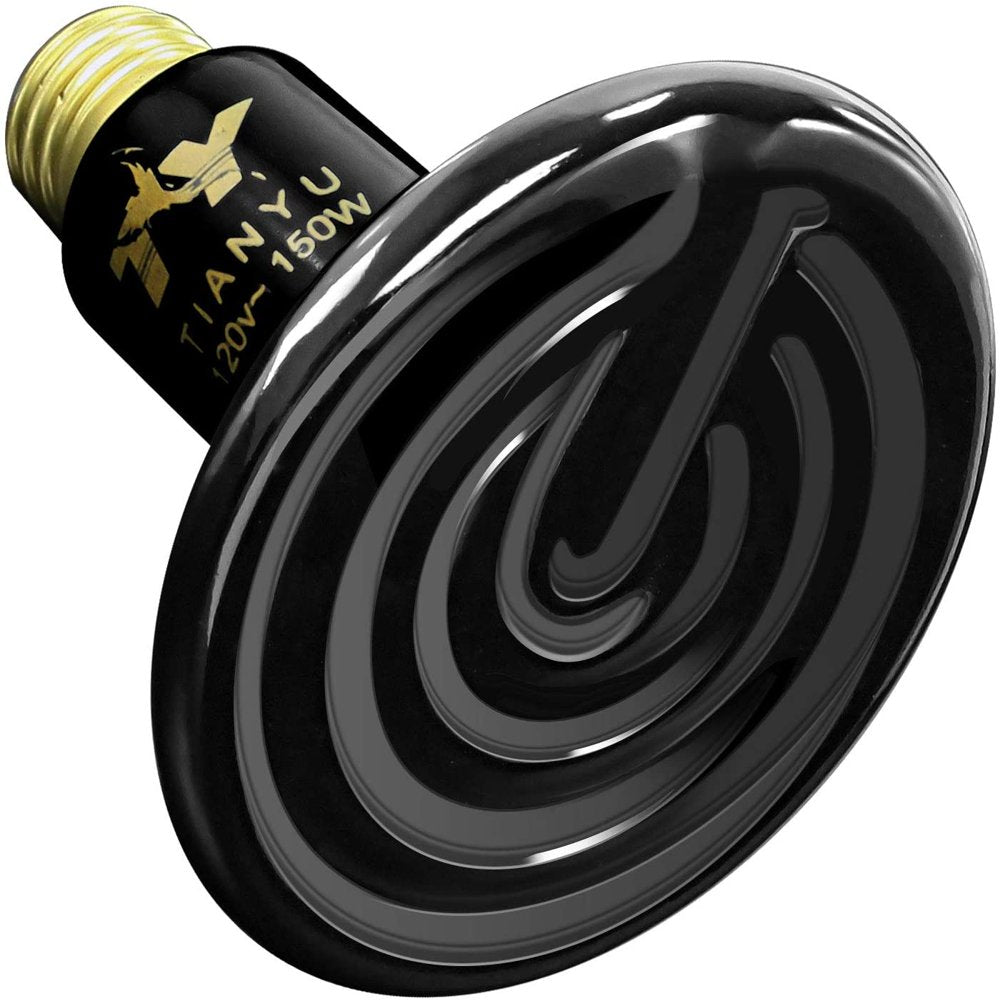 Simple Deluxe 100 Watts Ceramic Heat Emitter Reptile Heat Lamp Bulb No Light Emitting Brooder Coop Heater for Amphibian Pet, 1-Pack Simple Deluxe 150 Watts