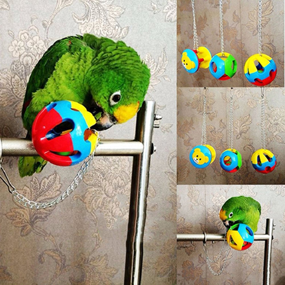 Happy Date Bird Ball Foot Talon Toy for Chewing Training,Parrots Treat Tabletop Puzzle Ball Toy,Bird Cage Playpen Gym Playground Decor for Cockatiels African Grey Animals & Pet Supplies > Pet Supplies > Bird Supplies > Bird Gyms & Playstands Happy date