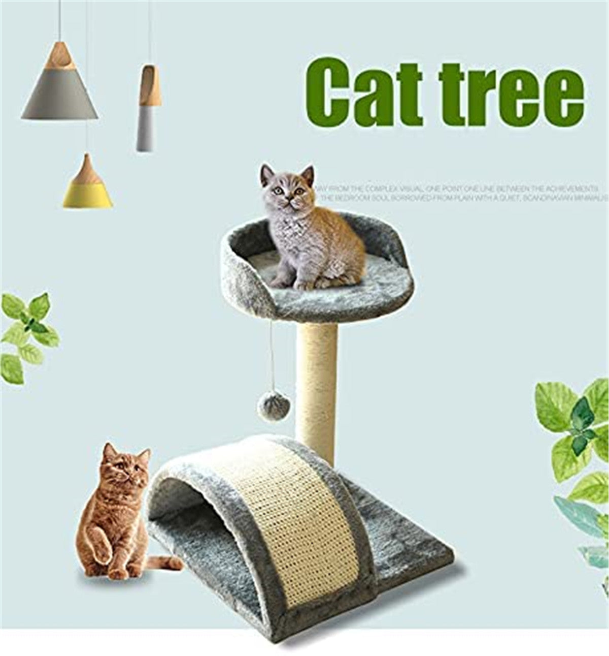 Cat Tree Scratching Post Scratcher Tower Condo Furniture Trees Small Cat Tree with Large Platform for Kitten Animals & Pet Supplies > Pet Supplies > Cat Supplies > Cat Furniture HUA TRADE