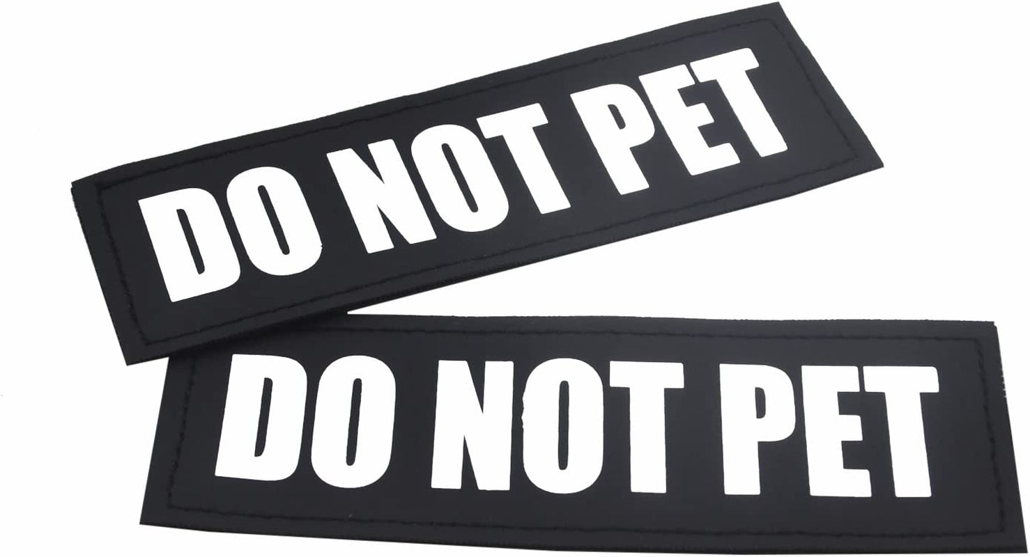  Albcorp Reflective Do Not Pet Patches with Hook Backing for  Service Animal Vests /Harnesses Large (6 X 2) Inch : Pet Supplies