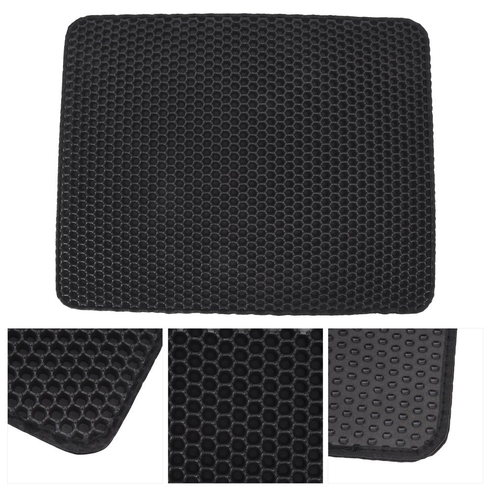Fdit Cat Litter Pad, anti Slip Cat Litter Mat Less Waste for Cat Litter Box Animals & Pet Supplies > Pet Supplies > Cat Supplies > Cat Litter Box Mats Fdit Black