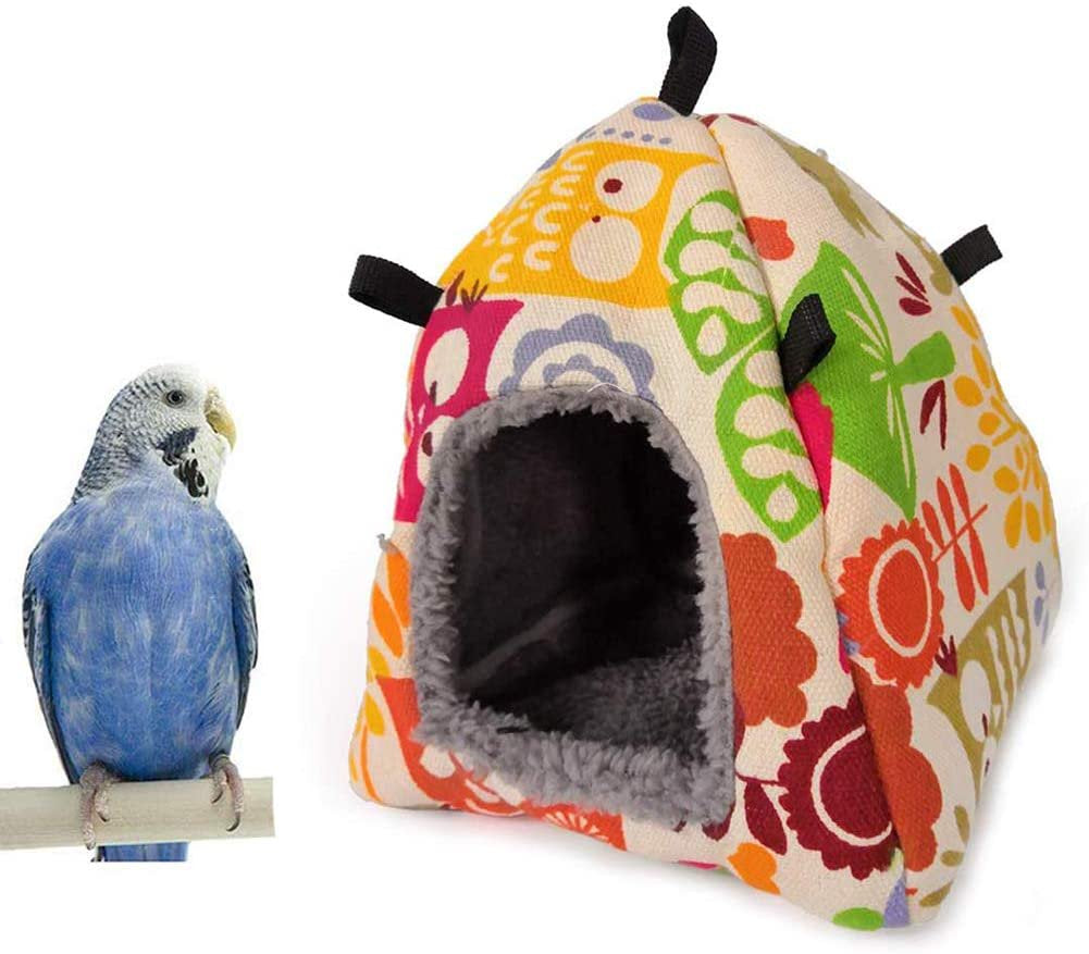 SAYTAY Bird Nest House Bed Toy for Pet Parrot Budgie Parakeet Cockatiel Conure Cockatoo African Grey Lovebird Finch Canary Hamster Rat Gerbil Chinchilla Ferret Squirrel Cage Animals & Pet Supplies > Pet Supplies > Bird Supplies > Bird Toys SAYTAY L Yellow Owl