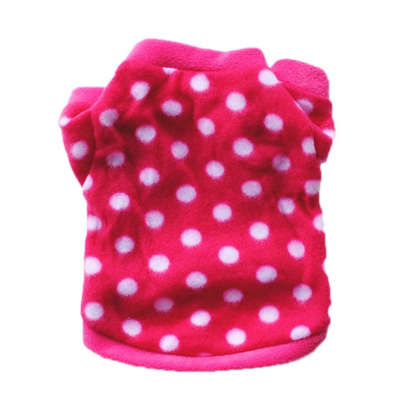 Pet Dog Fleece Coat, Soft Warm Dog Clothes, Skull Camouflage/Polka Dot/Leopard/Paw Printed/Striped Pullover Fleece Warm Jacket Costume for Doggy Cat Puppy Apparel,S Animals & Pet Supplies > Pet Supplies > Cat Supplies > Cat Apparel LINKABC XS Polka dot