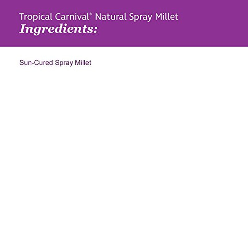 F.M. Brown'S Tropical Carnival, Natural Spray Millet, Daily Natural Foraging Treat for Seed-Eating Birds, Sun-Cured and Preservative Free, 4 Oz Bag (7 Pack) Animals & Pet Supplies > Pet Supplies > Bird Supplies > Bird Treats Tropical Carnival