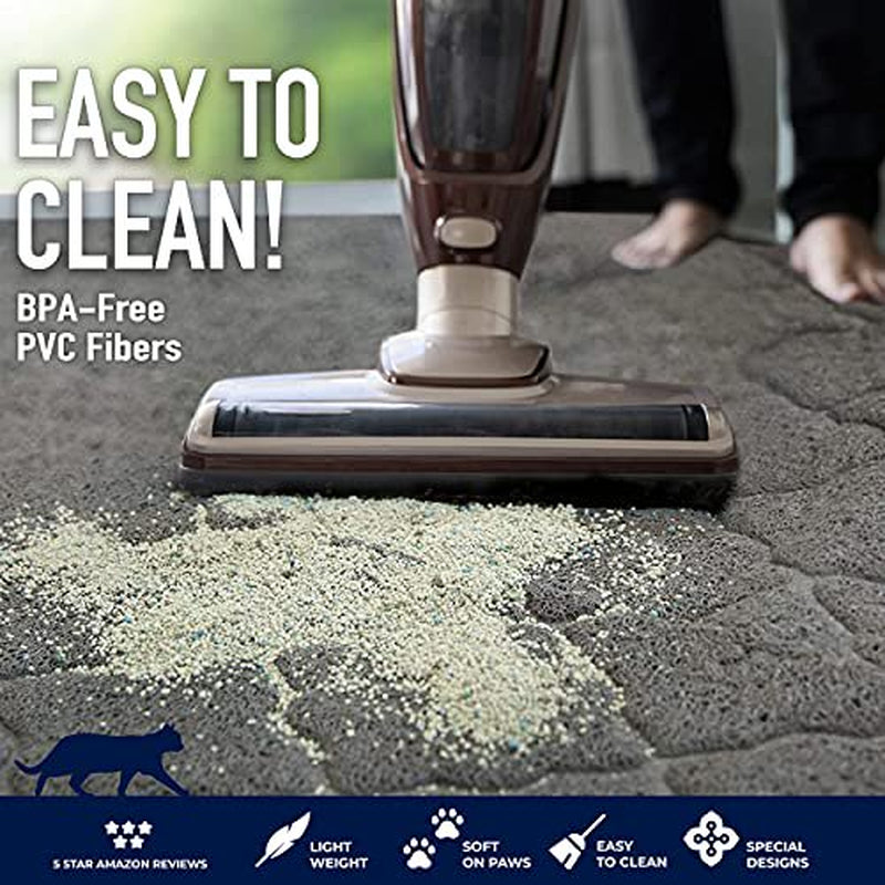 Large Trapping Cat Litter Mat 35" X 23", Keeps Floor Clean, Durable, Kitty Litter Box Mat with Scatter Control - Soft on Paws Rug Animals & Pet Supplies > Pet Supplies > Cat Supplies > Cat Litter Box Mats Easyology