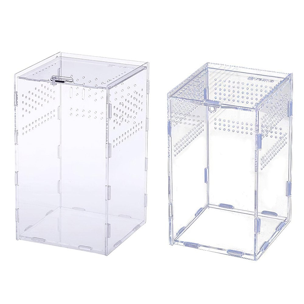 Reptile Habitat-Insect Feeding Box for Reptiles and Amphibians, 5X5X8" Acrylic Reptile Transparent Breeding Case Animals & Pet Supplies > Pet Supplies > Reptile & Amphibian Supplies > Reptile & Amphibian Habitats ALLOMN