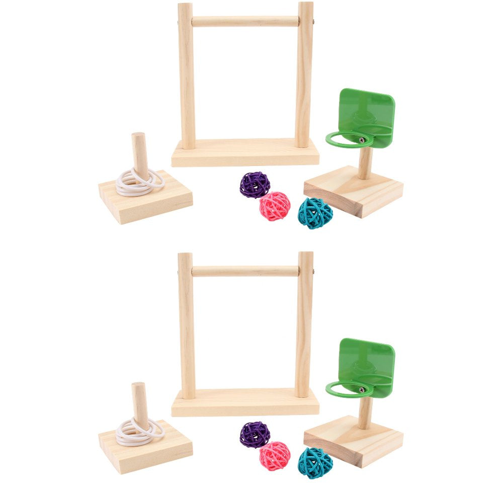 Frcolor Bird Parrot Toys Chew Toy Rattanparakeet Gym Stand Play Cage Playground Educational Intelligence Orbs Wicker Perch Animals & Pet Supplies > Pet Supplies > Bird Supplies > Bird Gyms & Playstands FRCOLOR