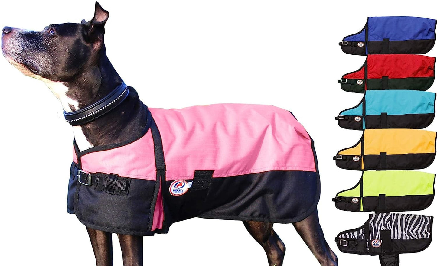 Derby Originals Horse Tough 600D Ripstop Waterproof Winter Dog Coat 150G Medium Weight Animals & Pet Supplies > Pet Supplies > Dog Supplies > Dog Apparel Derby Originals Pink 10 in