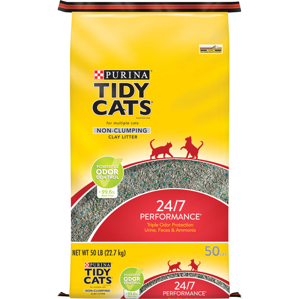 Purina Tidy Cats Non Clumping Cat Litter, 24/7 Performance Multi Cat Litter, 30 Lb. Bag Animals & Pet Supplies > Pet Supplies > Cat Supplies > Cat Litter Nestlé Purina PetCare Company 50 lbs