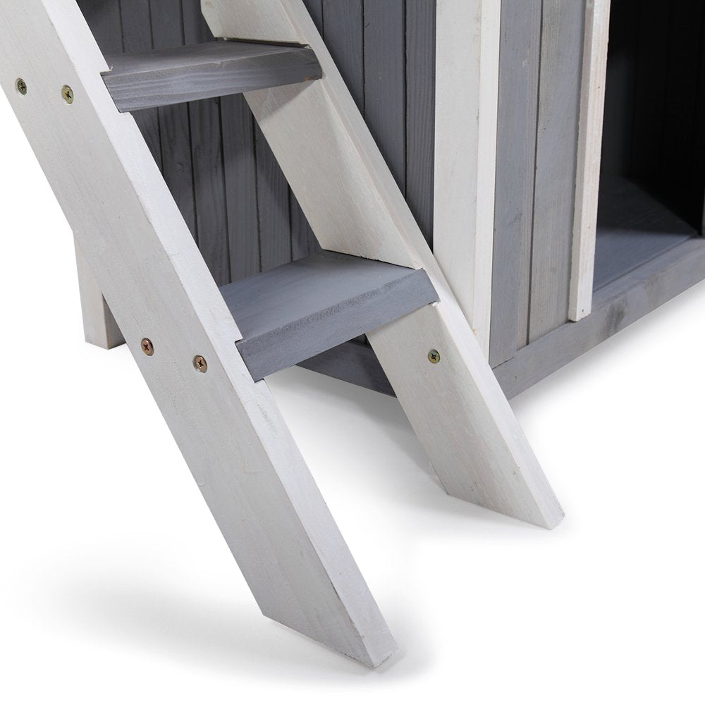 JIRTEMOT Wood Cat Dog House for Outdoor Use Weatherproof with Escape Door, Gray Animals & Pet Supplies > Pet Supplies > Dog Supplies > Dog Houses JIRTEMOT