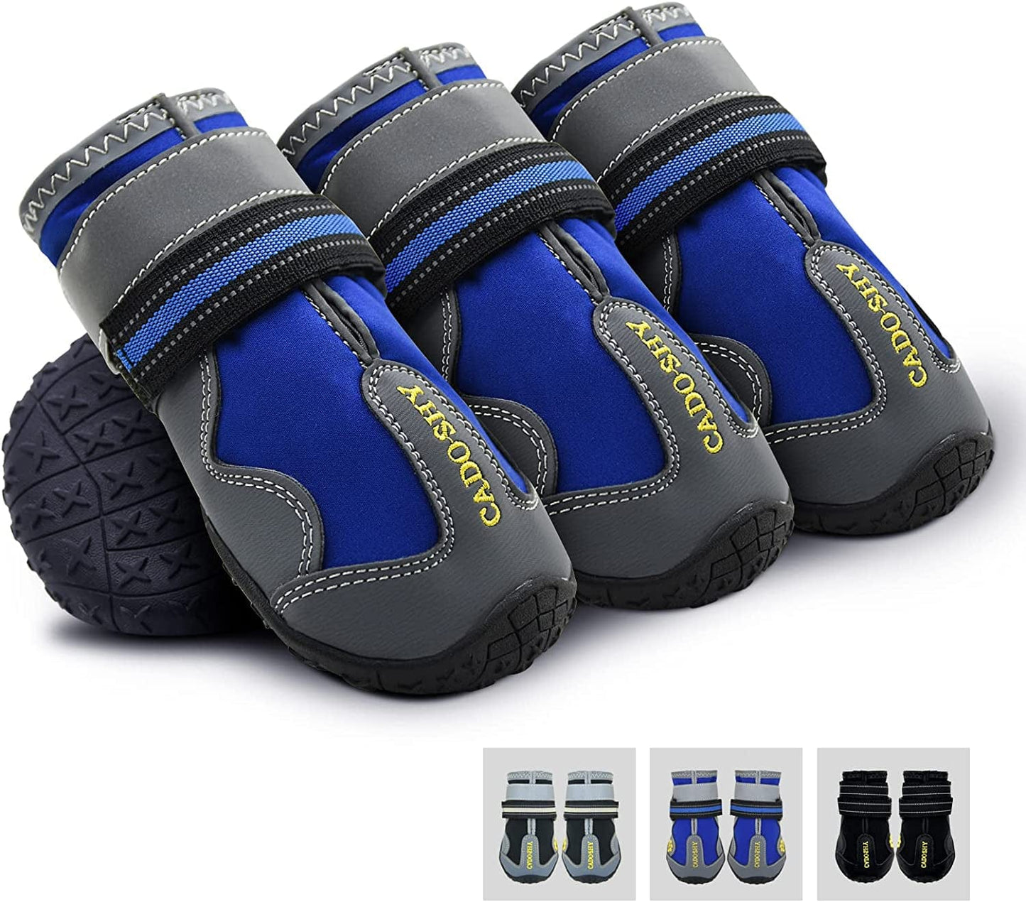 Dog Boots Dog Shoes for Large Medium Small Dogs, Waterproof Dog Booties for Snow/Winter/Outdoor/Running/Hot Pavement, Paw Protectors,Velcro Straps and Upgraded Bottom for Non-Slipping Animals & Pet Supplies > Pet Supplies > Dog Supplies > Dog Apparel CADO SHY Grey Blue Size 7