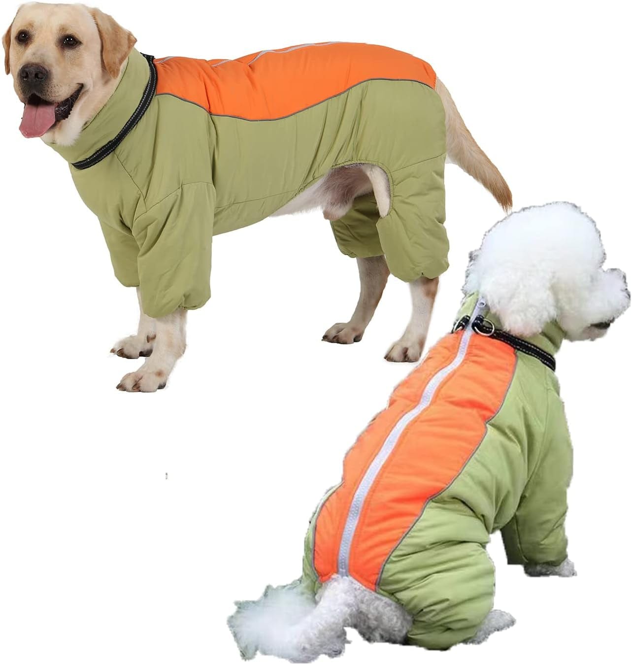 Dog Long Sleeves Coat Windproof Warm Fleece Jacket with Leash Ring Zip up Winter Outdoor Unisex Snowsuit for Small Medium Large Dogs, Lightgreen,20 Animals & Pet Supplies > Pet Supplies > Dog Supplies > Dog Apparel MBKET Lightgreen 12