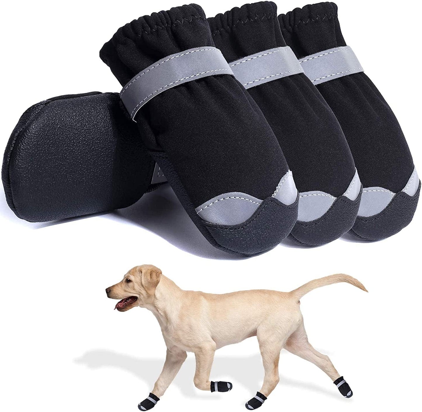 Dog Shoes Boots & Paw Protectors Snow Winter Large Medium Dogs Waterproof Hiking Black 5 Animals & Pet Supplies > Pet Supplies > Dog Supplies > Dog Apparel Dolebean Black size 6: 3.0"(width)