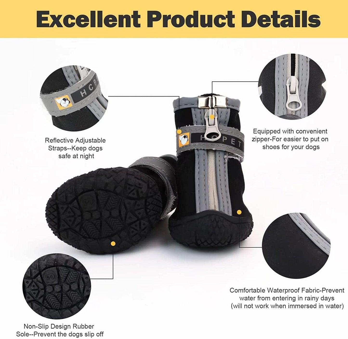 Dog Shoes for Hot Pavement Small Dogs, Dog Booties for Outdoor/Running/Hiking/Hot Pavement, Dog Boots Paw Protectors, Straps, Non-Slip, 4Pcs Animals & Pet Supplies > Pet Supplies > Dog Supplies > Dog Apparel WISYME