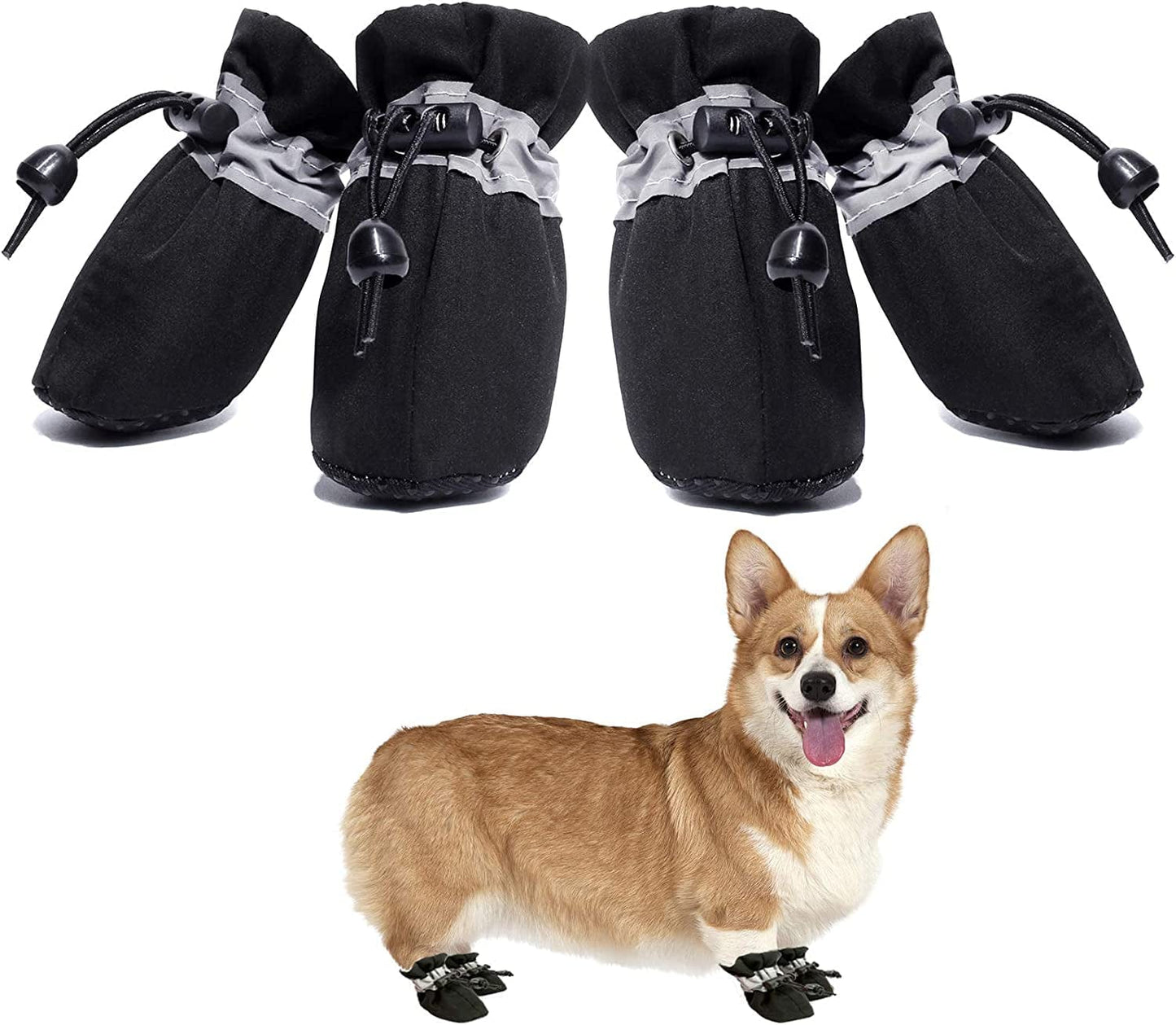 Dog Shoes for Small Medium Dogs and Puppy Paw Protectors Snow Winter Boots Anti-Slip Red-6 Animals & Pet Supplies > Pet Supplies > Dog Supplies > Dog Apparel Dolebean Black size 7: 1.96"(Width)