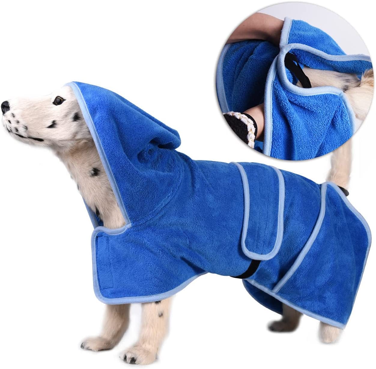 DOZCA Hooded Dog Drying Towel Super Absorbent Microfiber Puppy