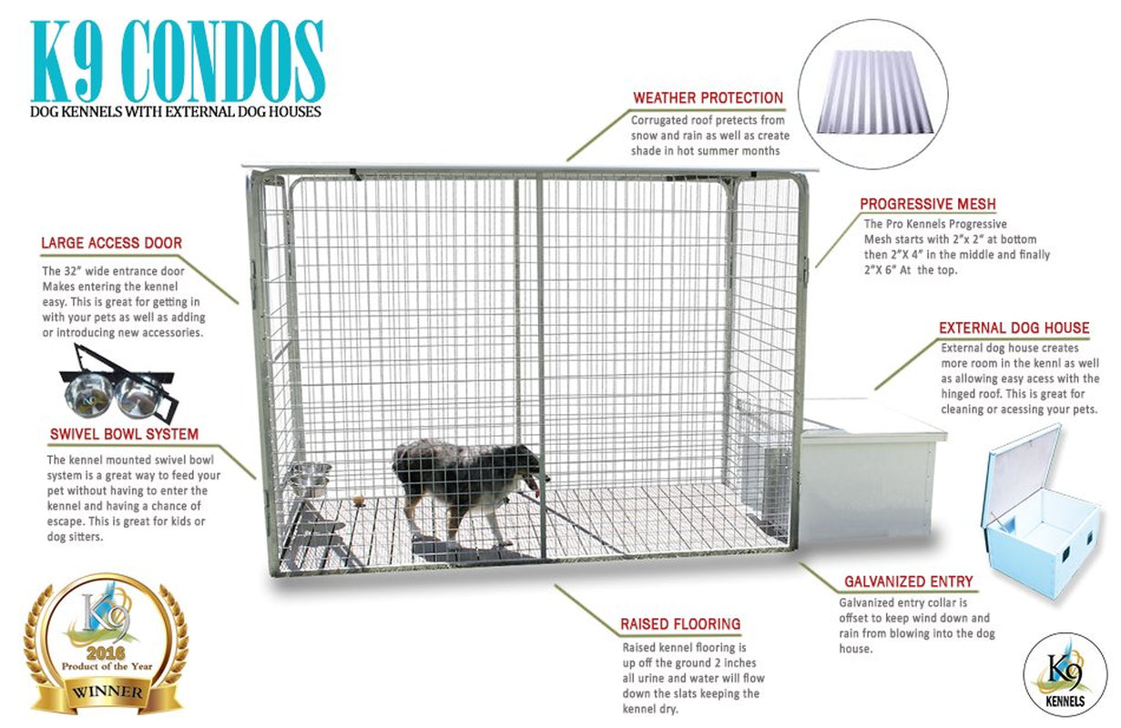 K9 Condo 4' X 12' Basic Dog Kennel-Run & Dog House Combination Animals & Pet Supplies > Pet Supplies > Dog Supplies > Dog Kennels & Runs Cove Products