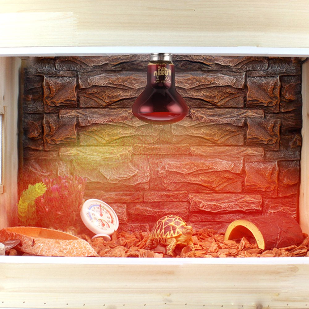 Huoge E27 Red Light Amphibian Bird Snake Reptile Night Heating Lamp Heating and Insulation for Lizards Turtles Snakes 60W 75W 100W Animals & Pet Supplies > Pet Supplies > Reptile & Amphibian Supplies > Reptile & Amphibian Habitat Heating & Lighting huoge