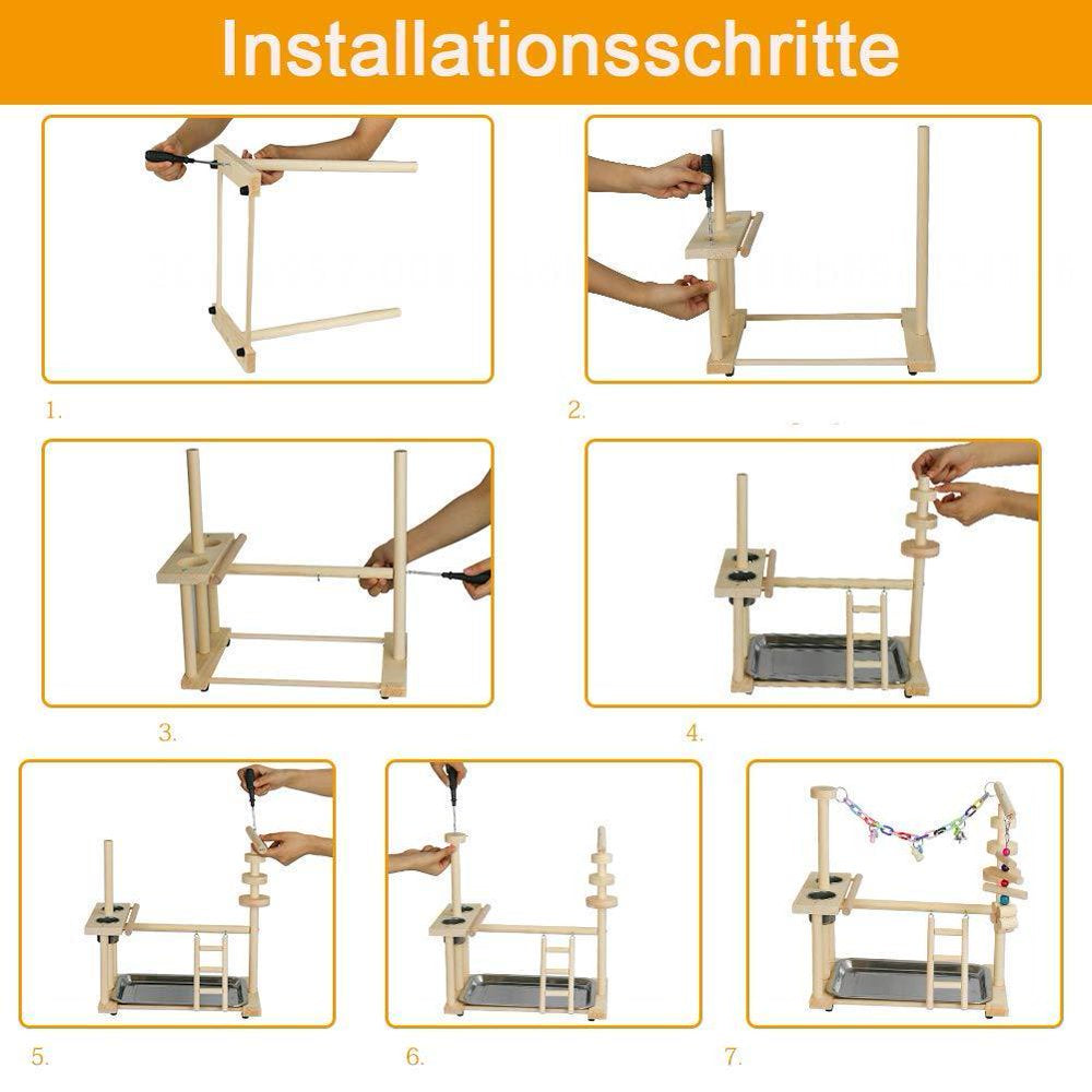 Fovien Bird'S Nest Bird Perches Play Stand Gym Parrot Playground Playgym Playpen Playstand Swing Bridge Tray Wood Climb Ladders Wooden Conure Parakeet Macaw 1PCS Animals & Pet Supplies > Pet Supplies > Bird Supplies > Bird Gyms & Playstands Fovien