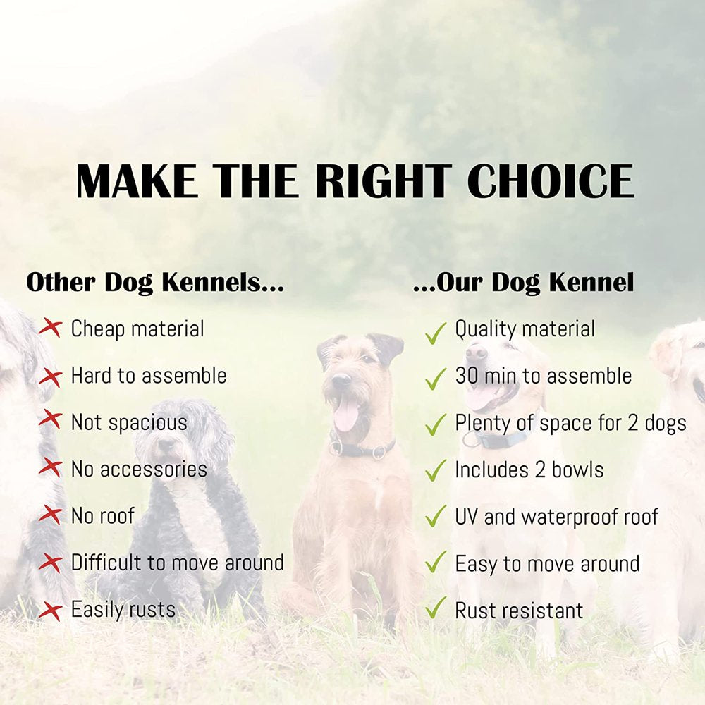 Outdoor Dog Kennel - 8X4X6 outside Dog Kennel for Large Dogs with Roof - Large Dog Run with Chain Link Fence Animals & Pet Supplies > Pet Supplies > Dog Supplies > Dog Kennels & Runs PETOLUTION