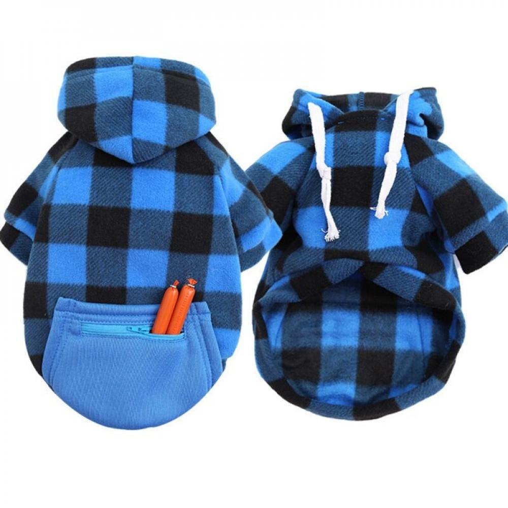Promotion Clearance Cotton Dog Clothes Autumn Winter Warm Puppy Dog Hoodies Plaid Apparel Soft Hooded Coat for Small Medium Large Dogs Animals & Pet Supplies > Pet Supplies > Dog Supplies > Dog Apparel Elaydool