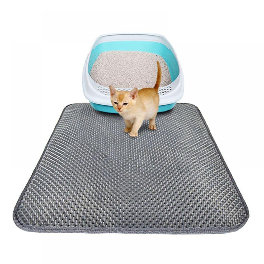 Cat Litter Mat, Honeycomb Double Layer Waterproof Urine Proof Trapping Mat, Cat Litter Matt Trapping Litter Box Mat, Easy Clean Scatter Control Animals & Pet Supplies > Pet Supplies > Cat Supplies > Cat Litter Box Mats Color Profit Kids Gray