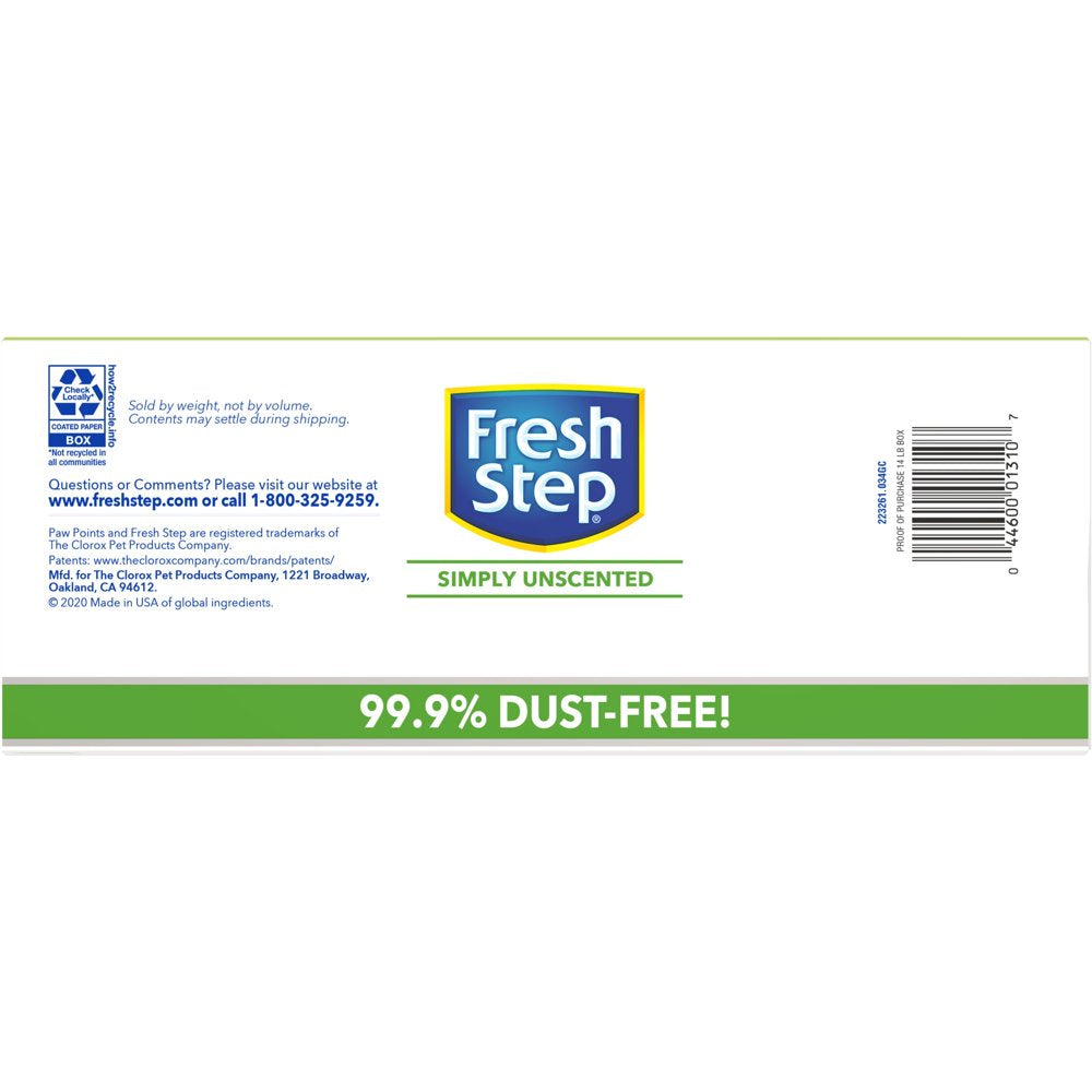 Fresh Step Simply Unscented Litter, Clumping Cat Litter, 14 Lbs (Packaging May Vary) Animals & Pet Supplies > Pet Supplies > Cat Supplies > Cat Litter The Clorox Company