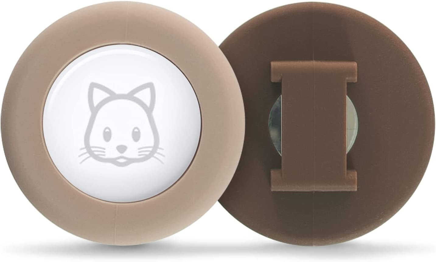 Sweet Baby Co. Airtag Cat Collar or Extra Small Dog Collar Holder 2 Pack, Fits Half Inch Collars for Small Pet, Compatible with Apple Air Tag, Waterproof GPS Tracker Case Kitten Cats Electronics > GPS Accessories > GPS Cases Sweet Baby Company Tan & Brown