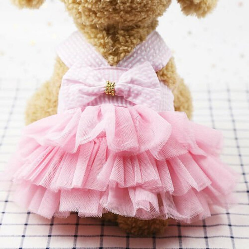 Pet Cat Dog Bow Tutu Lace Dress Skirt Puppy Princess Costume Apparel Clothes Animals & Pet Supplies > Pet Supplies > Dog Supplies > Dog Apparel Zoiuytrg