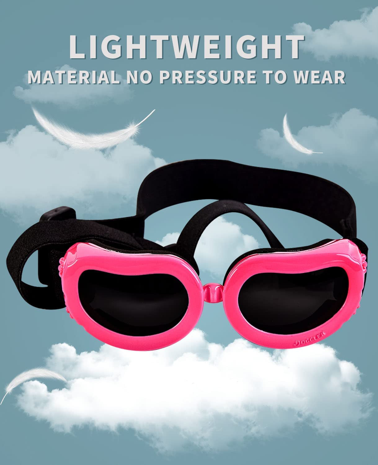 Suxible Dog Goggles Small Breed Dog Sunglasses, UV Protection Small Dog Sunglasses with Adjustable Strap, Waterproof Goggles for Dogs Doggy Pet Puppy Sun Glasses Doggie Windproof Glasses-Pink Animals & Pet Supplies > Pet Supplies > Dog Supplies > Dog Apparel Suxible