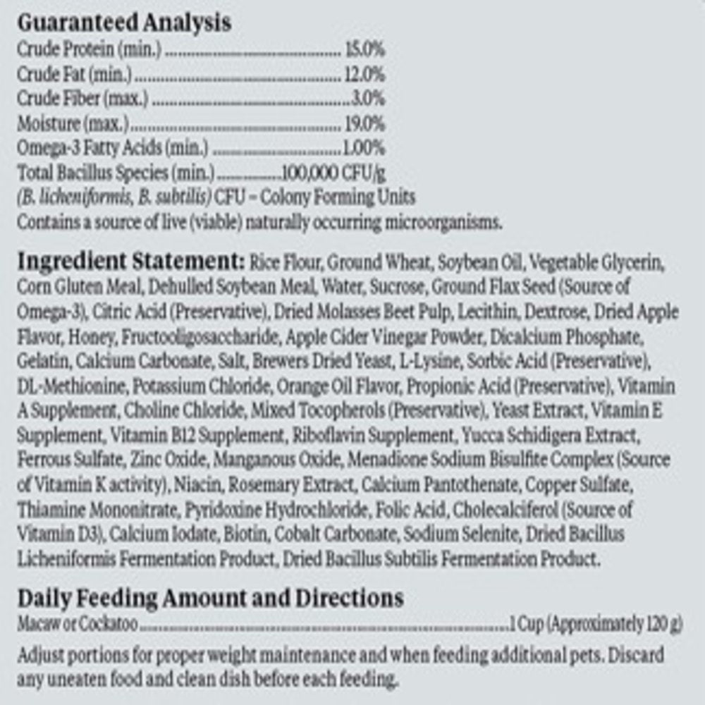 Kaytee Nutrisoft Macaw & Cockatoo Pet Bird Food 3 Lb. Animals & Pet Supplies > Pet Supplies > Bird Supplies > Bird Food Central Garden and Pet