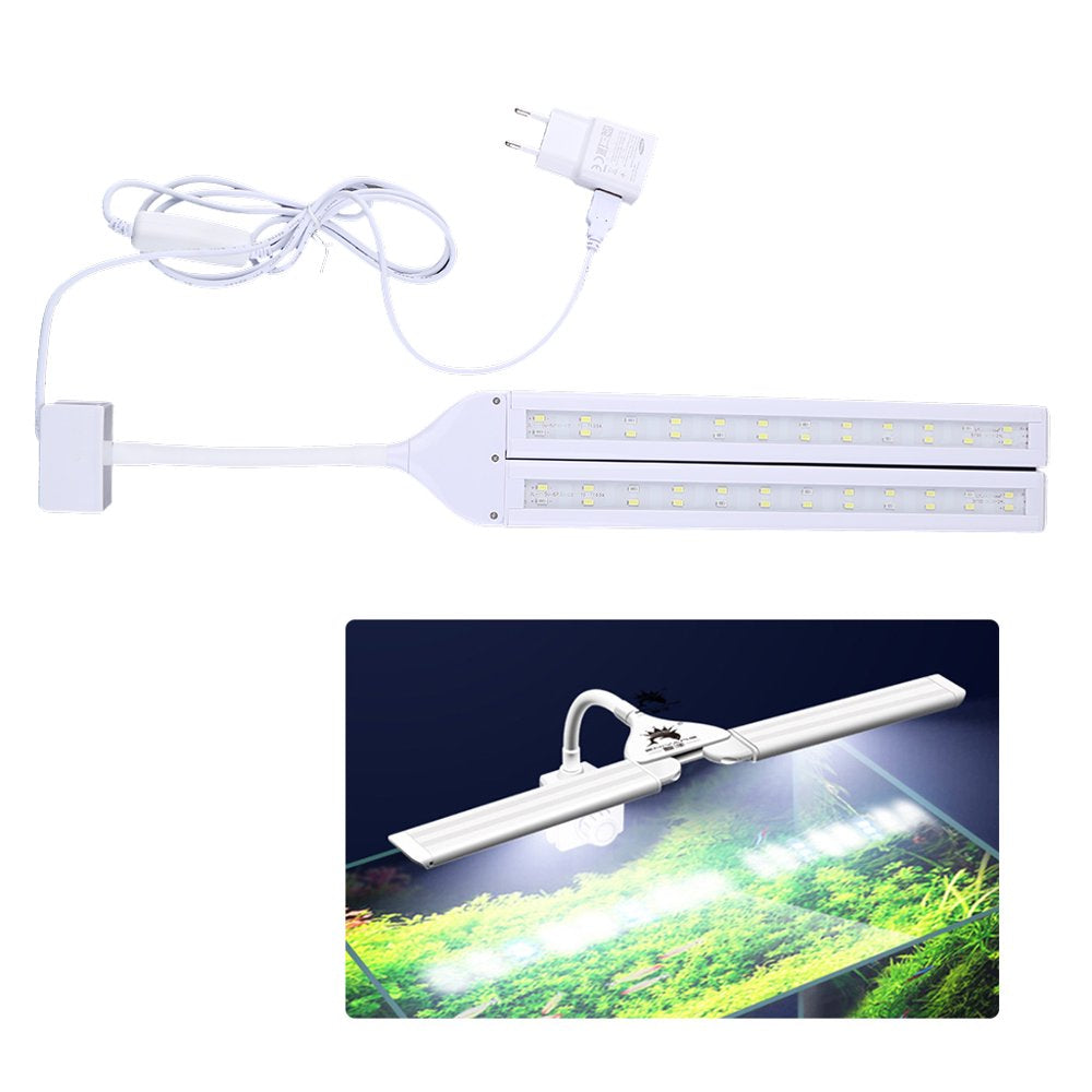 LED Aquarium Clip-On Lighting Lamp 100V-240V Adjustable Fish Tank Four-Row Lights Animals & Pet Supplies > Pet Supplies > Fish Supplies > Aquarium Lighting ExtremeWin