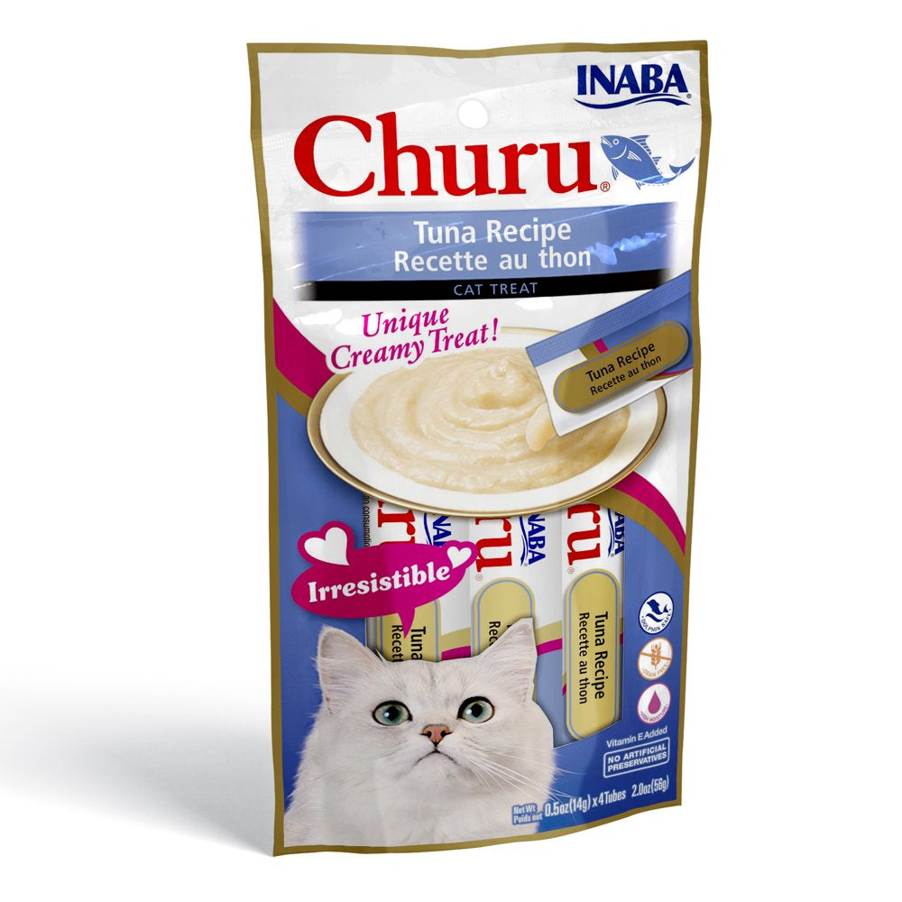 INABA Churu Creamy, Lickable Purée Cat Treat/Topper, 0.5 Oz, 4 Tubes, Chicken Recipe Animals & Pet Supplies > Pet Supplies > Cat Supplies > Cat Treats Inaba Foods (USA) Inc. Tuna Recipe