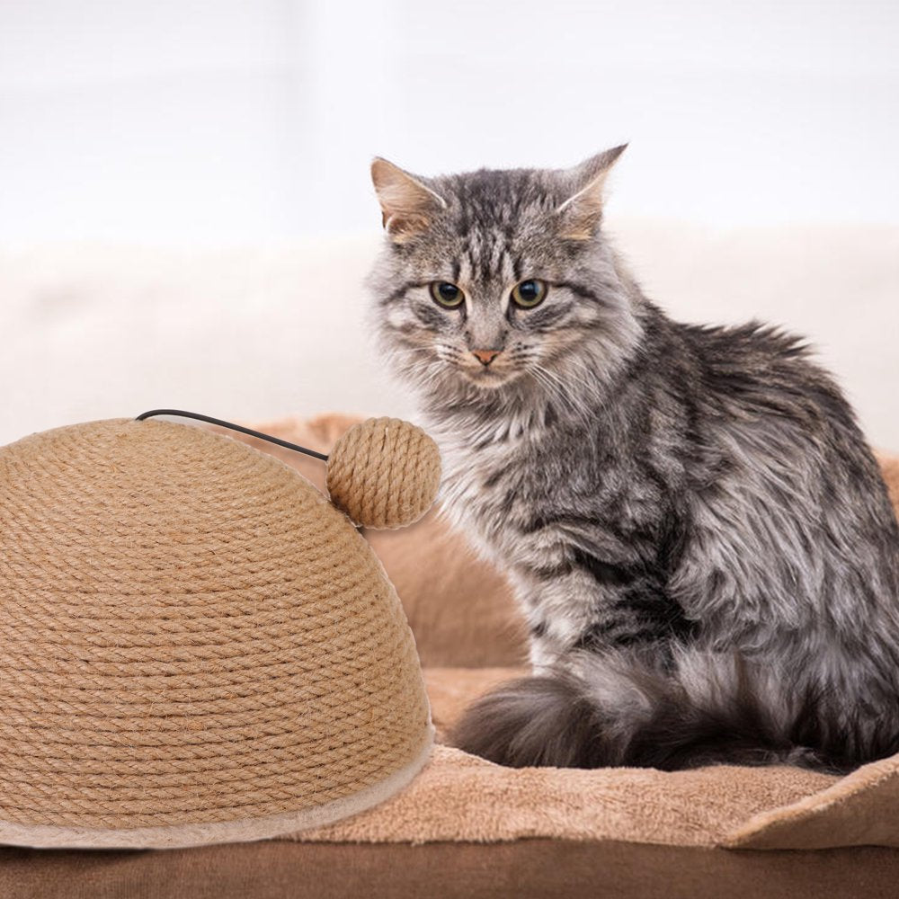 PUMYPOREITY Cat Scratcher Toy Ball, Natural Sisal Cat Scratching Toy, Cat Catches Toy with Sounding Ball, Interactive Cat Toys for Small Medium Cats Animals & Pet Supplies > Pet Supplies > Cat Supplies > Cat Toys PUMYPOREITY