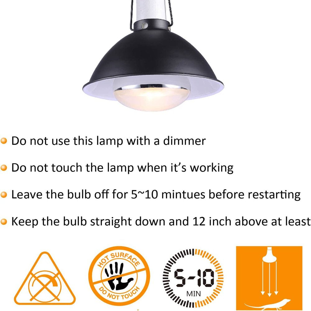 VRURC 100W UVA UVB Reptile Light, Full Spectrum Reptile Heat Lamp Basking Bulb for Bearded Dragon, UVB Bulb Heat Light for Reptiles & Amphibians VRURC