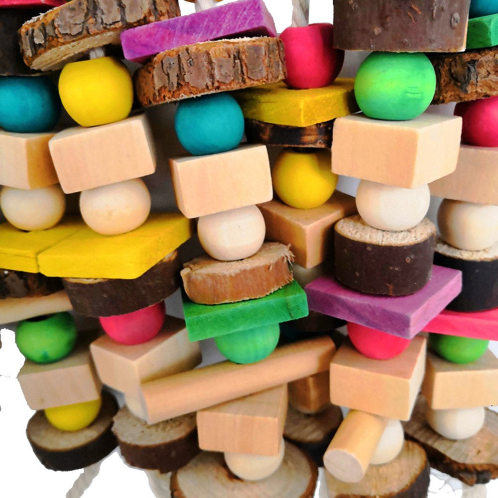 VERMON Big Medium Parrot Building Block Wooden Ladder Stand Perch Bar Bird Rope Pet Toy Animals & Pet Supplies > Pet Supplies > Bird Supplies > Bird Ladders & Perches VERMON